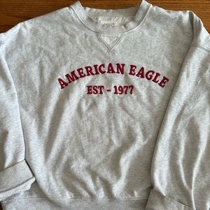 American Eagle Outfitters Light Gray Crewneck Sweater Large